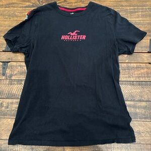Hollister Black Tee with Red Accents